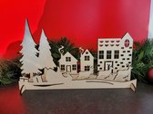 LBM - village de Noël en bois - set partie 1 - 27 x 16 cm