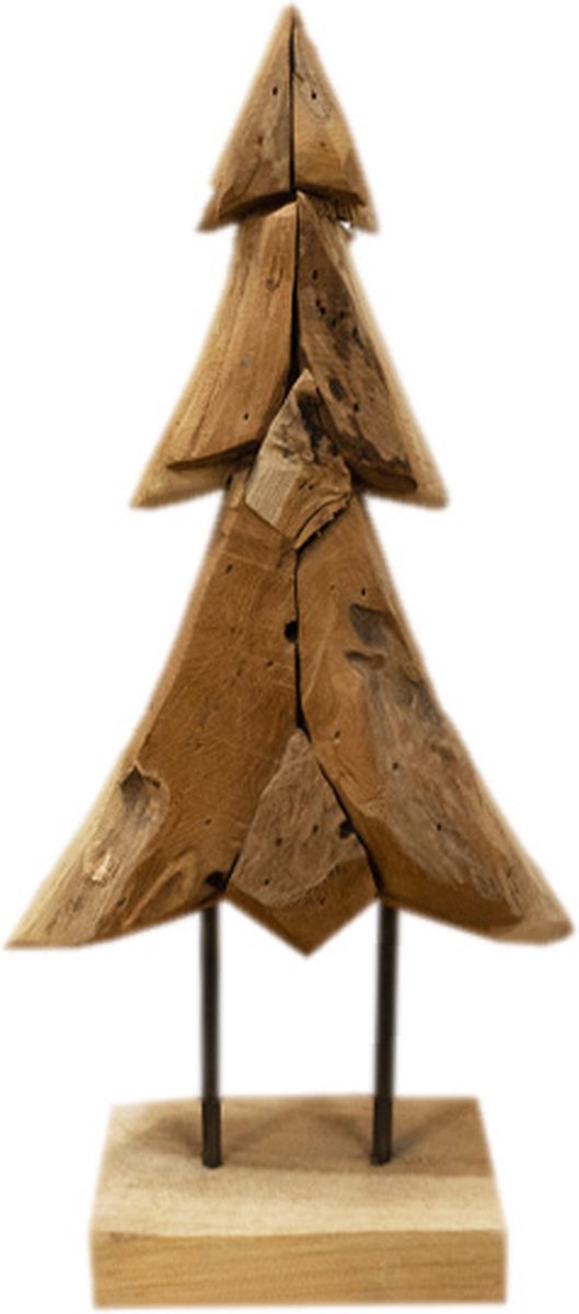 JoJo Living Woonaccessoires - Kerstboom - Teakhouten kerstboom Natal - XS - Handgemaakt