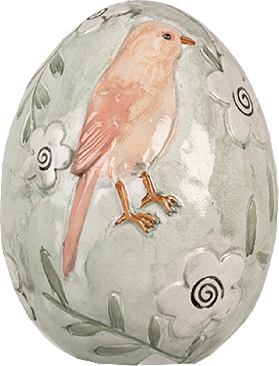 Beeld Ei 13 cm Groen Polyresin