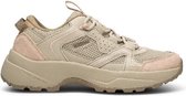 Woden Sif Reflective taupe met roze dames sneakers