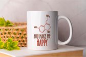 Mok You Make Me Happy - Chemistry - Gift - Cadeau - ChemicalReactions - LabLife - ScienceNerd - Chemie - ChemischeReacties - WetenschapsNerd - MolecuulMagie