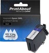 PrintAbout huismerk Inktcartridge 34XL (C13T34714010) Zwart Hoge capaciteit geschikt voor Epson