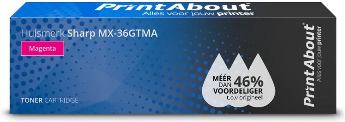 PrintAbout huismerk Toner MX-36GTMA Magenta Extra hoge capaciteit geschikt voor Sharp
