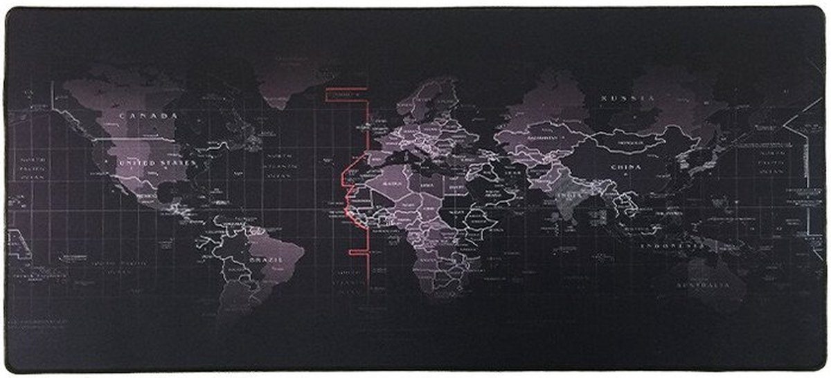 Tapis de souris XL antidérapant gamer souple PC motif carte du monde 80 x  30 cm