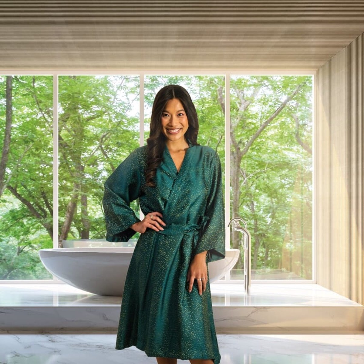 Kayori Ichiro Groen Kimono Tencel- Donkergroen - L