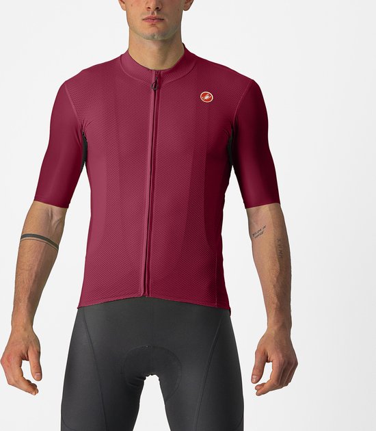 Castelli Fietsshirt Korte Mouwen Heren Bordeaux Rood - CASTELLI ENDURANCE ELITE JERSEY BORDEAUX - XXL