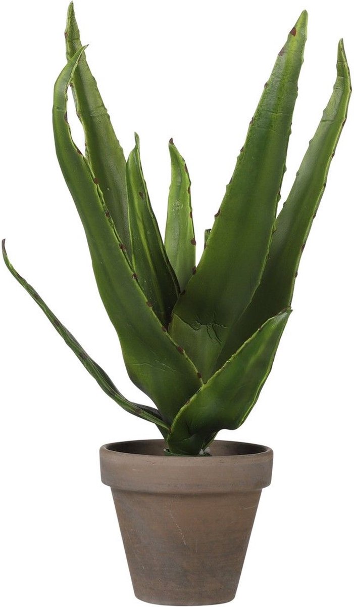 Mica Decorations ALOE VERA KUNSTPLANT IN BLOEMPOT STAN- H30 X Ø16 CM - GROEN