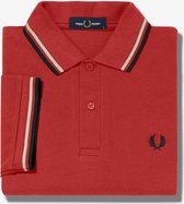 Fred Perry M3600 polo twin tipped shirt - pique - Washed Red / Snow White / Black - Maat: 3XL