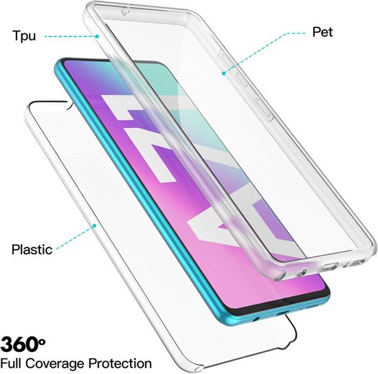 Foto: Samsung a71 360 clear pc tpu hoesje bescherming screen protector volledige bescherming tweedelig