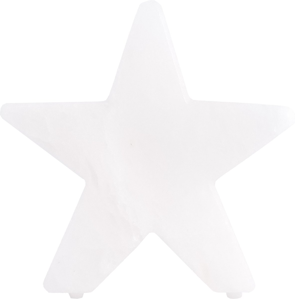 Zoutlamp Ster - Wit - 100% Natuurlijk Himalaya Zout - Extra Lange Kabel 1,8mtr met Led Lampje - ca. 21x7,5x22cm - Energiezuinig