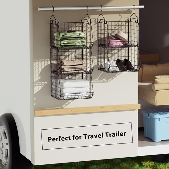 Rangement mural, placard et suspendu : équipé de 4 grands crochets de suspension robustes