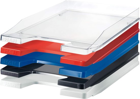 HAN Brievenbakjes KLASSIEK KARMA, 10 stuks, milieuvriendelijke brievenbakjes van 80-100% gerecycled materiaal, BLAUW ENGEL gecertificeerd, voor documenten tot formaat A4/C4, 10278-16, eco-blauw