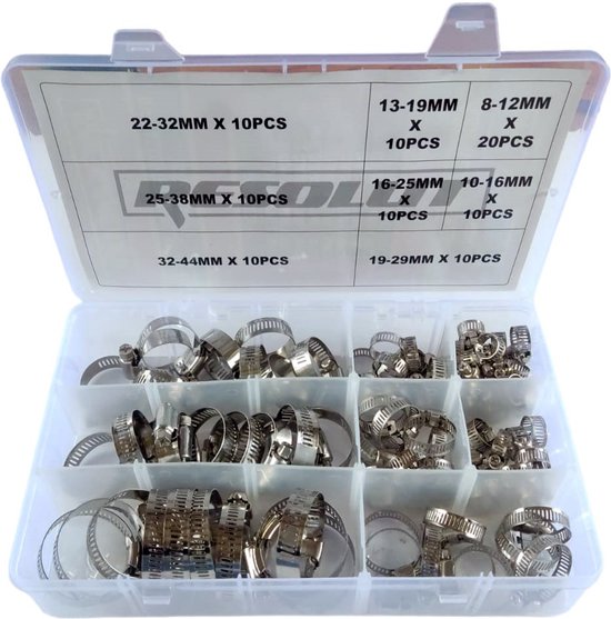 RVS Slangklemmen assortiment 91-delig van rvs — afbeelding 3
