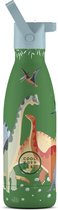 Cool Bottles - Jurassic Era - 350 ml - Luxe avec paille - Gobelet d'école pour enfants - Gourde d'école - Acier inoxydable - Lavage à la main uniquement - Design élégant - Adapté aux enfants