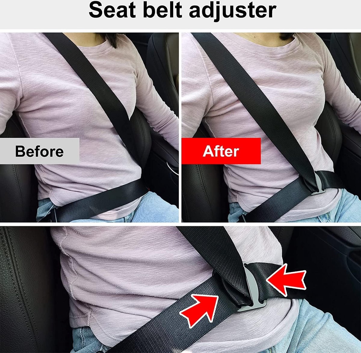 2pcs Ajusteurs Ceinture De Sécurité | Universels Voiture, SUV, Bus | Prévention Blessures Cou | Confort Enfants/Adultes