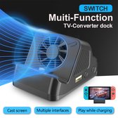 Dolphix - TV projector dock - met koelfan - voor Nintendo Switch OLED - Zwart