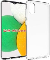 LuxeBass Siliconen hoesje geschikt voor Samsung Galaxy A03 Core - Transparant - Soft Cover - telefoonhoes - gsm hoes - telefoonhoesje