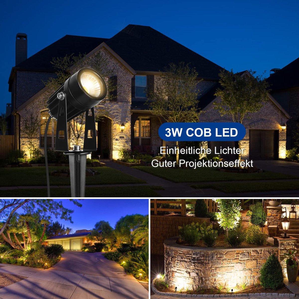 Tuinverlichting - Set van 6 - LED - Wandlamp Buiten - Warm Wit - Waterdicht - Schijnwerper