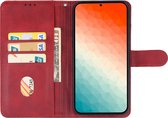 Mobigear Telefoonhoesje geschikt voor Samsung Galaxy S24 Hoesje | Mobigear Retro Bookcase Portemonnee | Pasjeshouder voor 3 Pasjes | Telefoonhoesje voor Pinpas / OV Kaart / Rijbewijs - Rood