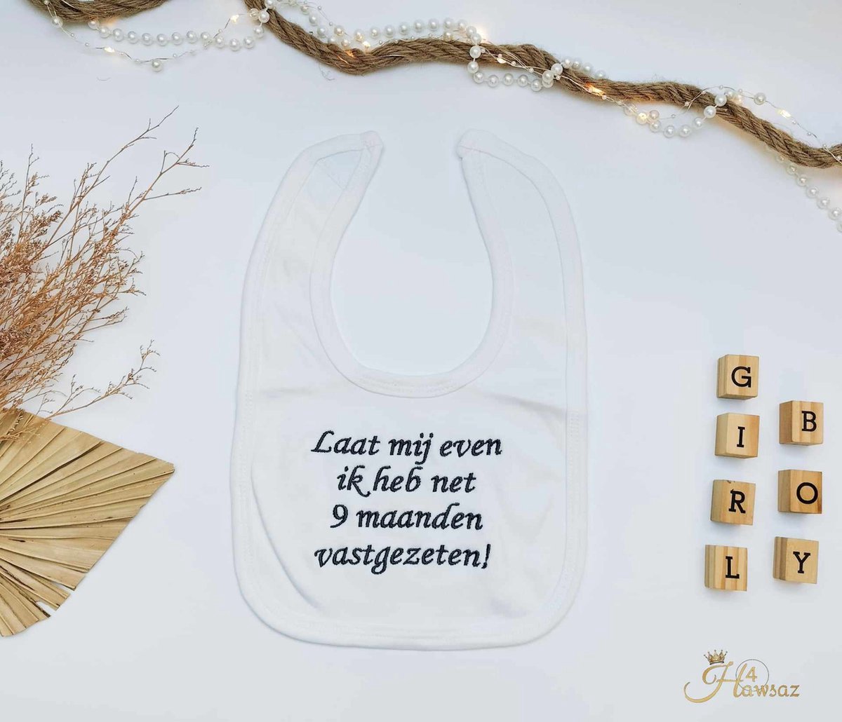 Goedkoopste Kraamcadeaus -Babygeschenkset - Babybox - Borstel set met naam - Babyverzorging - Slabbetje - Geboortekaartje - Geboortecadeau - Haarbandjes met strikje 2 x - Graveren met naam - Gepersonaliseerd - Baby cadeau met naam - Hawsaz.nl Cadeau - Babyshower