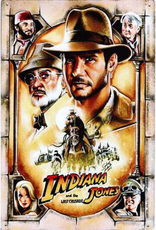 Wandbord Movie Film Klassieker - Indiana Jones And The Last Crusade