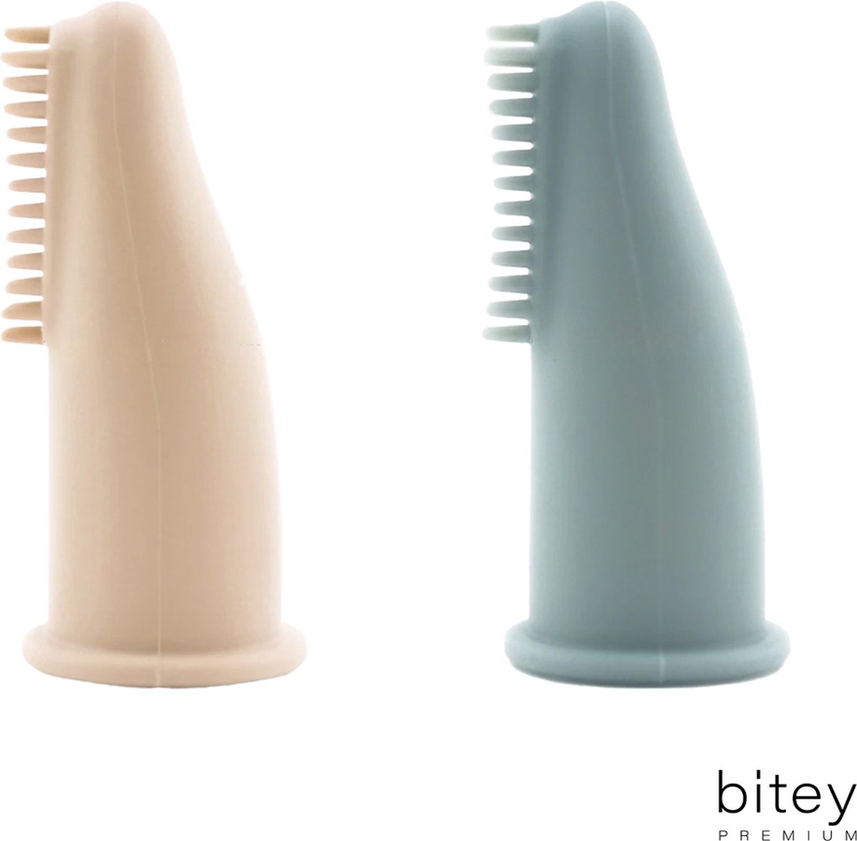 Bitey Premium - Babytandenborstel - Vingertandenborstel voor baby - Duo-pack - BPA vrij - Zachte siliconen - Siliconen - Baby - Kind - Peuter - Ivory Breeze
