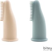 Bitey Premium - Babytandenborstel - Vingertandenborstel voor baby - Duo-pack - BPA vrij - Zachte siliconen - Siliconen - Baby - Kind - Peuter - Ivory Breeze