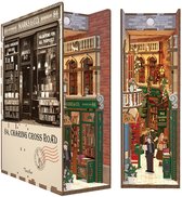 Tonecheer 84 Charing Cross Road Book Nook Bouwpakket - Modelbouw - 18 x 8 x 24,5 cm - Houten 3D Puzzel - Boekensteun - LED-licht - Bewegingssensor Licht - Boekenhouder