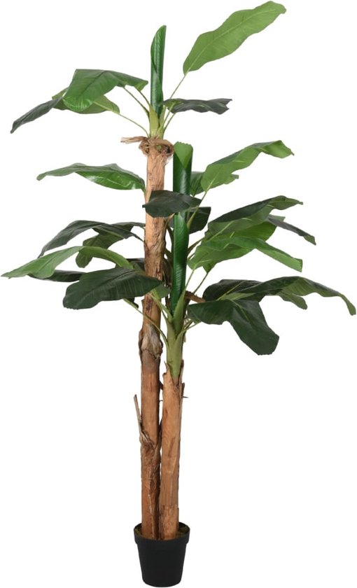 vidaXL - Kunstplant - bananenboom - 18 - bladeren - 150 - cm - groen