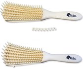 Afabs® Anti-klit Haarborstel | Detangler brush | Detangling brush | Kam voor Krullen | Kroes haar borstel | Pastel Geel