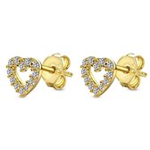 Juwelier Zwartevalk - 14 karaat gouden hartjes oorbellen 12.259--