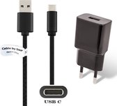 Chargeur 2A + câble USB-C 1,2 m. Chargeur et câble de charge adaptés pour Samsung Galaxy A32, A40, A41, A42, A50, A50s, A51, A60, C5 Pro, F02s, F12, F22, F41, Fold, A8 Star, Note 7/8/9, Note FE, S10, S10+, S10e, S8