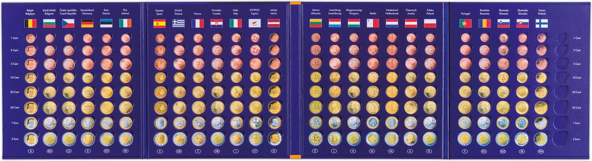 Album de pièces PRESSO Euro Coin Collection, pour 26 jeux de pièces en euros  de 1 cent