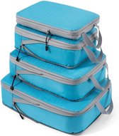 Packing Cubes Compressiekoffer, organizer, pakzakken, kledingtassen, verpakkingskubus, bagage, opbergtassen (hemelsblauw, 4 stuks)