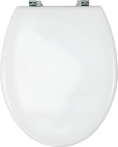 Wc-bril Bali wit - toiletbril, roestvrij stalen bevestiging, MDF, 35 x 42 cm, wit