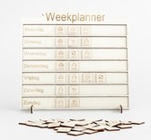 Houten weekplanner - Weekplanner - Planner - Pictogrammen planner - Structuur
