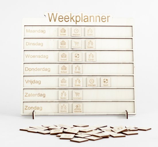 Routine bord voor kinderen ochtend – schema van de tijd/ritueel – 12 pictogrammen autisme materiaal kinderen – planner – ADHD-gereedschap (Nederlands