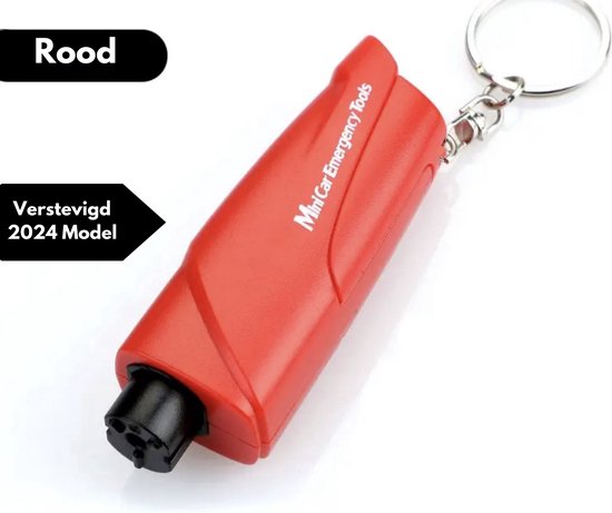 Mini Veiligheidshamer Auto - Noodhamer - Sleutelhanger Geschikt Als Veiligheid Mini Tool - Verschillende kleuren - Noodhamer Met Gordelsnijder En Houder