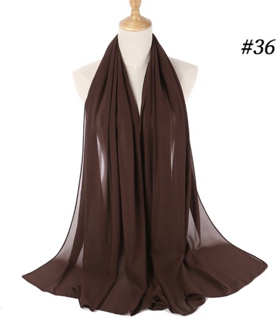 yerminbeauty hoofddoek met ondercap - Hijab - Chiffon Scarf - Dames hoofddoek - 2 in 1 hoofddoek - bruin