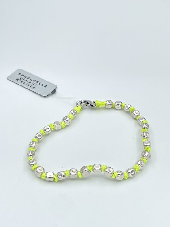 Spadarella Gioielli - SPBR03- Armband - 925 Zilver - 5mm - Neon yellow 1426 - 19 Cm