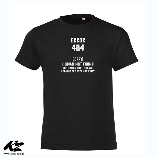 Klere-Zooi - Error 404 - Kids T-Shirt - 164 (14/15 jaar)
