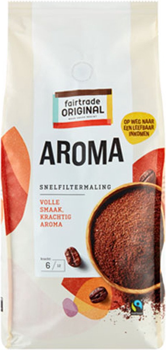 Fairtrade Original Aroma snelfiltermaling 1kg Gemalen koffie