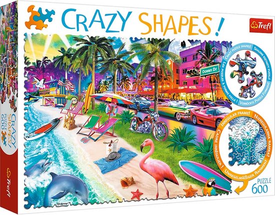 Trefl - Puzzles - "600 Crazy Shapes" - Miami Beach