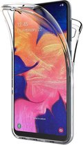 Samsung Galaxy A10 Hoesje - 360 Graden Case 2 in 1 Hoes Transparant + Ingebouwde Siliconen TPU Cover Screenprotector