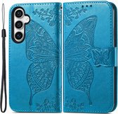 Coverup Vlinder Book Case - Geschikt voor Samsung Galaxy S23 FE Hoesje - Blauw