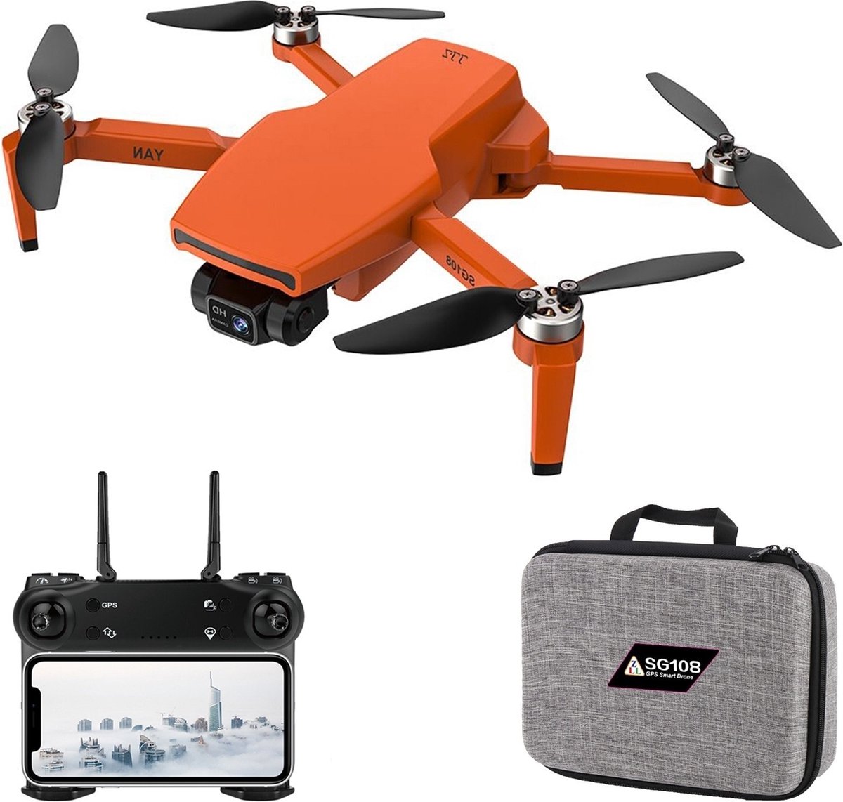 SG108 Drone 4k HD 5G WiFi Drone Met HD Camera - Brushless - Inclusief Opbergtas