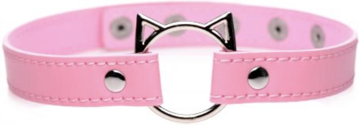 BDSM halsband roze met kat