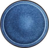 Bitz® 821253 - 6 pièces Assiettes Assiettes plates en Faïence 27x2,5 cm Blauw/ Zwart