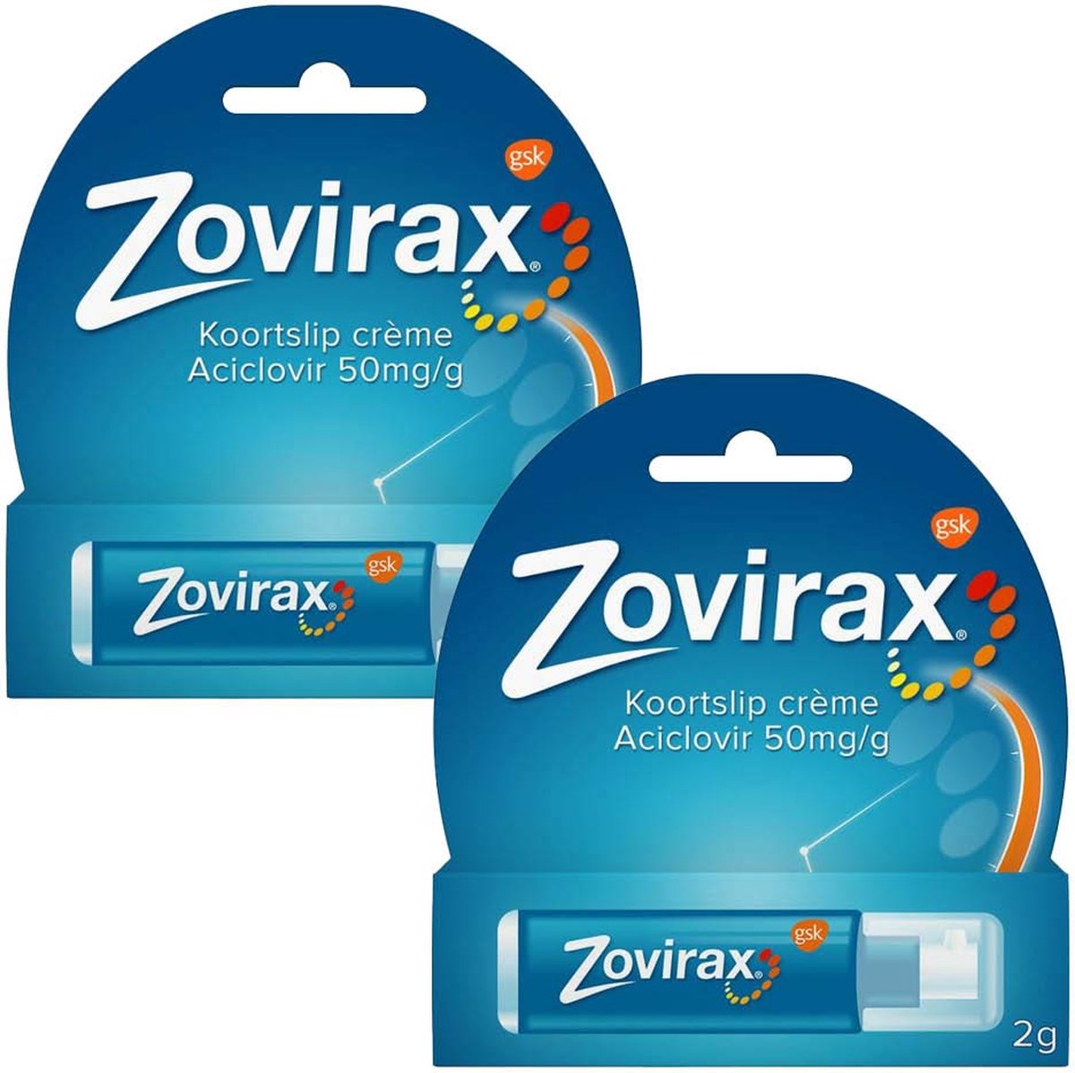 Goedkoopste Zovirax Koortslipcrème Aciclovir 50mg/g Pompje - 2 x 2 gram