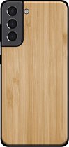 Smartphonica Telefoonhoesje voor Samsung Galaxy S21 met houten look - backcover bamboo kunsthout hoesje - Bruin / Kunsthout;TPU / Back Cover geschikt voor Samsung Galaxy S21